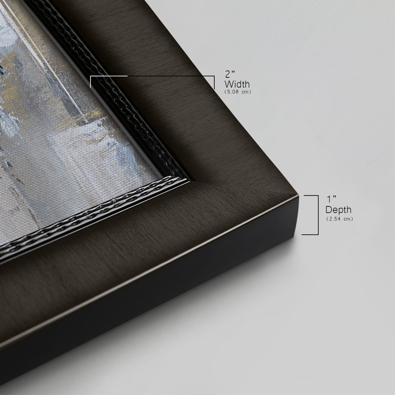 Toile encadrée de qualité supérieure Bay City Reflection - prête à être accrochée, Noir, H 25 po x l 45 po x P 1 po