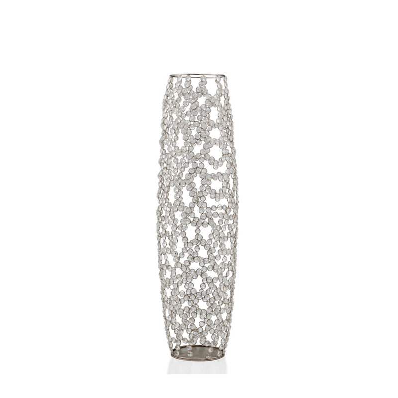Vase de plancher ovale en verre cristal, H 31,5 po x l 9 po x P 9 po