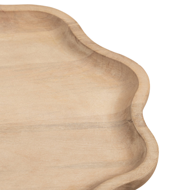Round Wavy Wooden Side Table