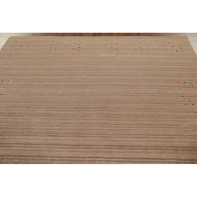Tapis oriental rayé Gabbeh 8 x 10