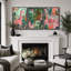 «Bright Preppy Animals» Dreamy Safari, rose, vert, animal, œuvre d'art-110789750-110789749