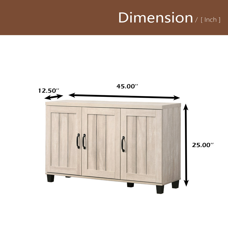 45" 3-Door Shoe Cabinet