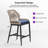 George Oliver Patio Aluminum Counter Height Bar Stools 24" H With Upgraded Fabric Cushion-487796445-472234331