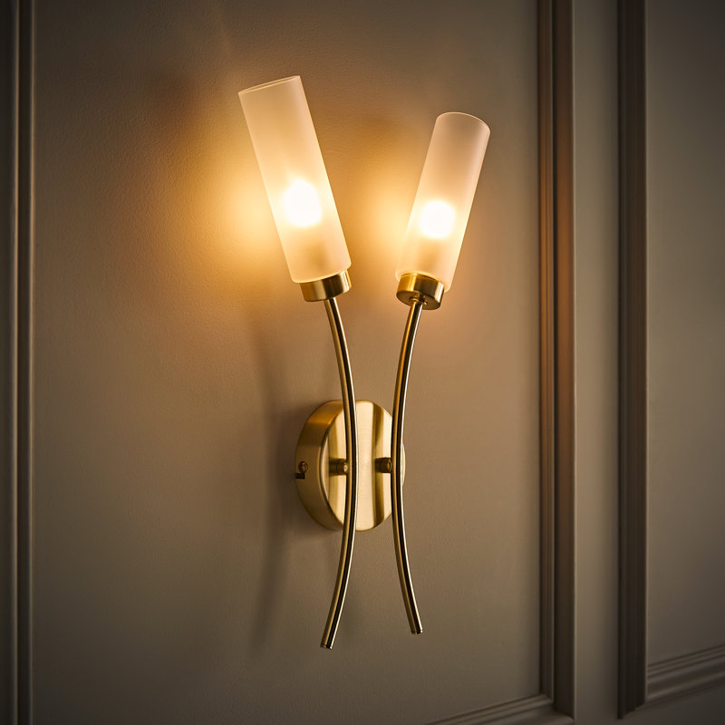 Aaniyah Armed Sconce, Brushed Gold, Yes