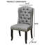 Chaise d'appoint 2 pièces pour salle à manger de style rustique, finition noire et grise antique, bouton à oreilles avec garniture cloutée, tissu en bois massif, pièce d'une hauteur de 42,5 po, couleur, tissu inspiré du lin