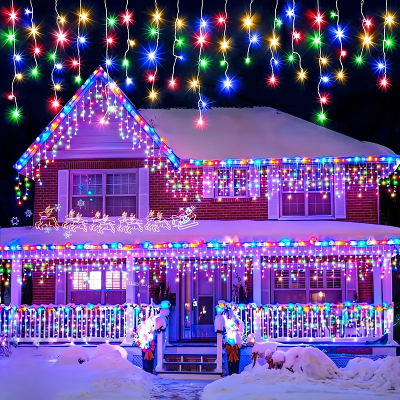 2000cm LED Solar Powered 800 - Bulb Cord String Light, Multicolor