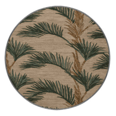 Washable Date Palm Hawaiian Area Rug