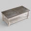 Table basse rectangulaire de style campagnard, table basse rustique avec pieds tournés épais et tablette de rangement