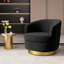 Fauteuil demi-tonneau pivotant en velours l 29 po Jalivia -723976331