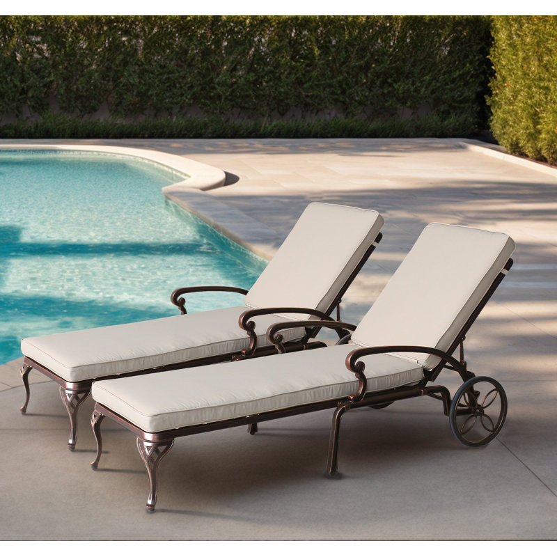 Chaise longue inclinable 60 po Bedwell, Beige