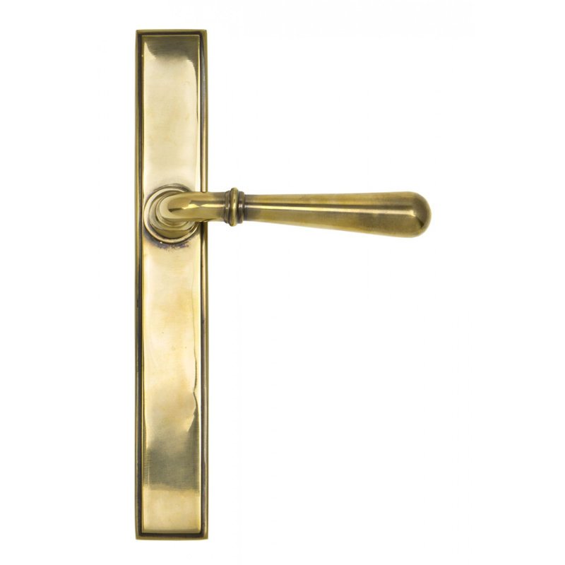 Newbury Door Handle, Aged Brass