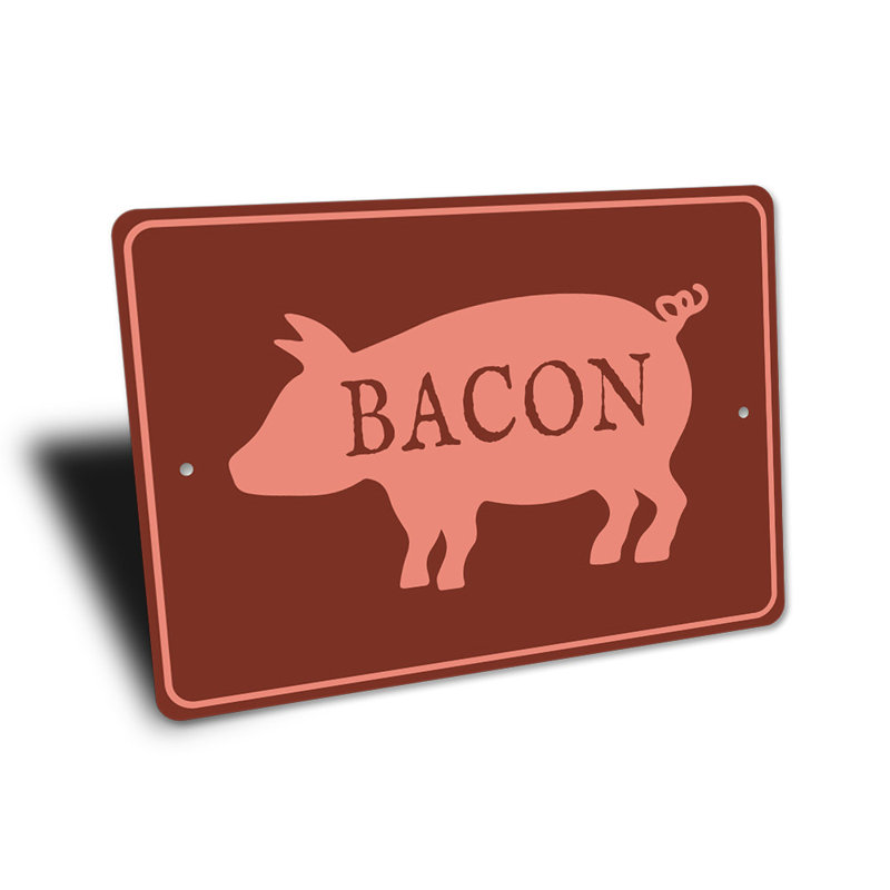 Plaque en aluminium Bacon, H 10 po x l 14 po x P 0,04 po