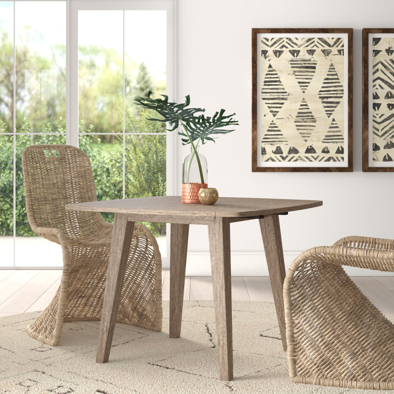 Jarvis 40.5 " Extendable Rubberwood Square Solid Wood Top with Solid Wood Base Dining Table