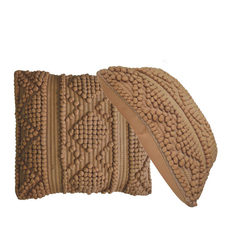 Connoquenessing Geometric Square Throw Cushion, Coffee