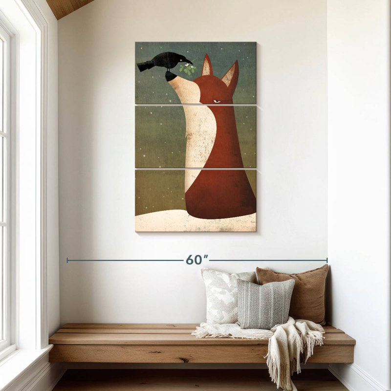 Brampt Fox And Mistletoe, 45" H x 28" W