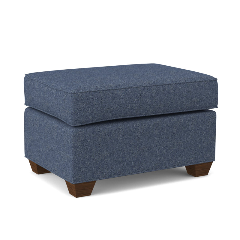 Clark 27" Wide Rectangle Standard Ottoman, Montana Walnut, Connelly Blue Jay