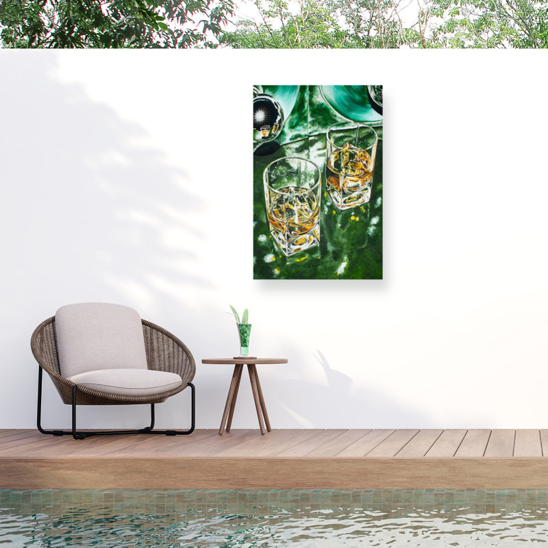Rouleau bolologien vert sur toile, H 32 po x l 22 po