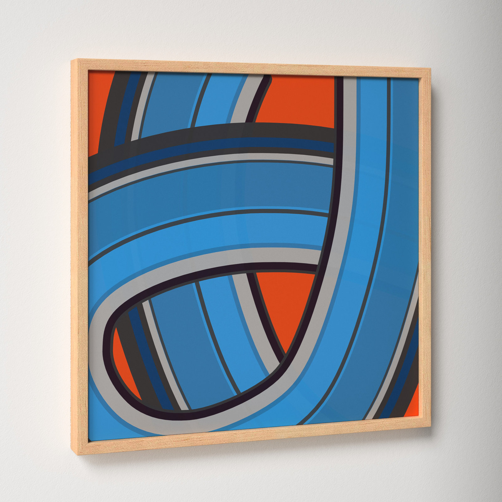 Twist Series I "Twisted River" Print, 16" H x 16" W x 1.25" D, Brown