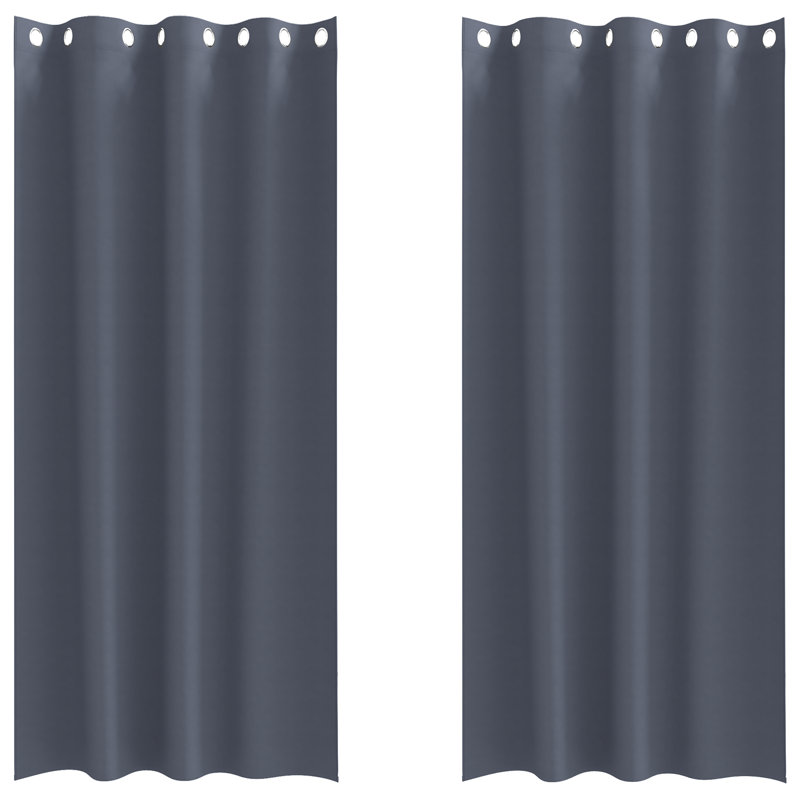 Tacorian Curtain Pair, Anthracite, 140cm Width x 245cm Drop