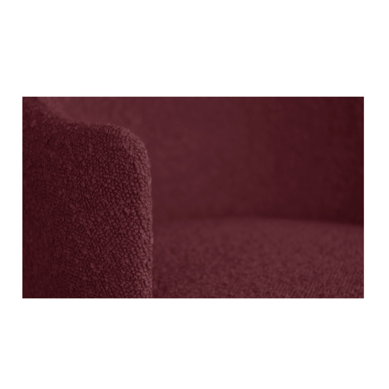 50cm H Polyester Blend Upholstered Slat Back Armchair, Burgundy