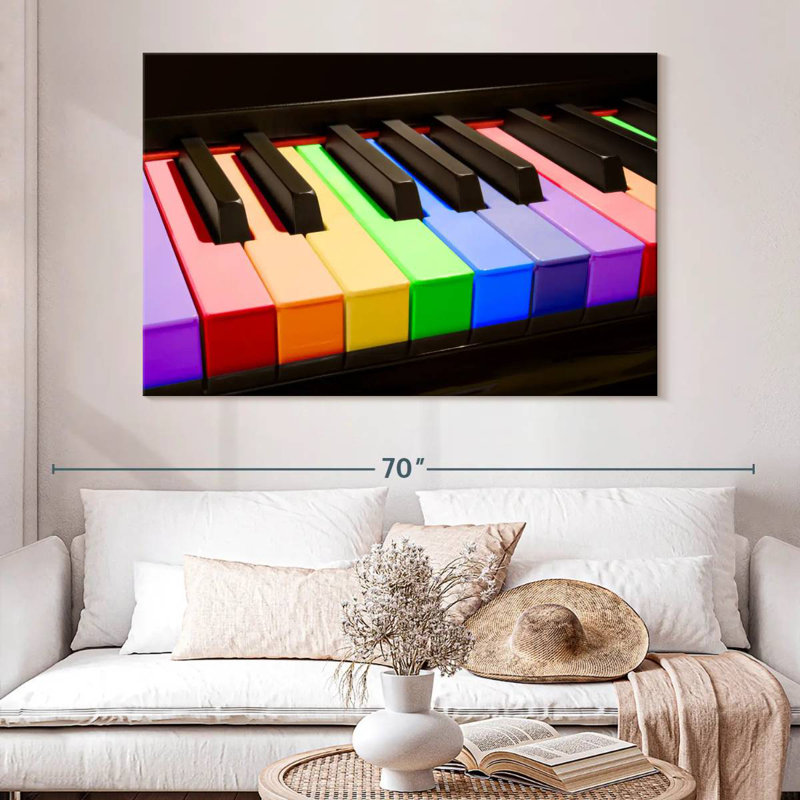 Abarca Rainbow Piano Keys, H 34 po x l 51 po