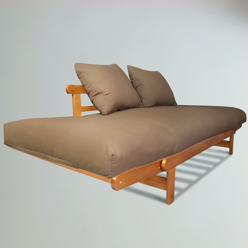 Casual Lounger Sofa Bed, Tan Polyester, Oak