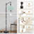  Arc Floor Lamp Colorful crayon drawn school fish Marine rough Tall Modern Standing Lamp LED Adjustable Linen Lampshade 3 Color Temperatures
