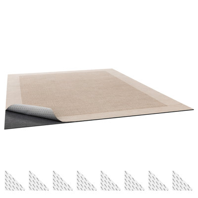 Rug Pad 10 x 14 ft, Keeps Carpets in Place, Non-slip Carpet Area Pad, Rug Mat Padding with Dual Surface Felt Cushion & Rubber Gripper, Hardwood Floor Protection for All Floors, Finishes
