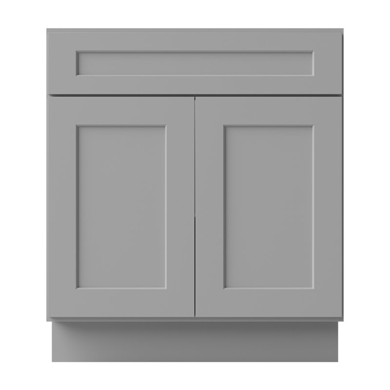 Armoire de cuisine en bois massif prêt à assembler Sinber, Gris, 30"