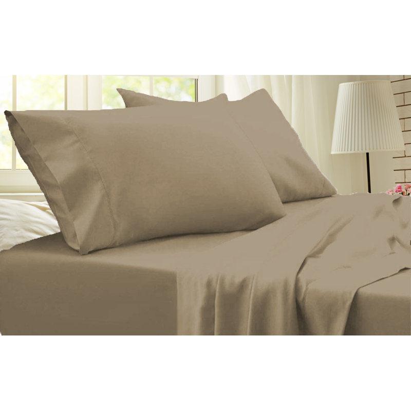 Ensemble de draps en rayonne de bambou de qualité supérieure 4 pièces, Ensemble de draps pour très grand lit avec 2 taie