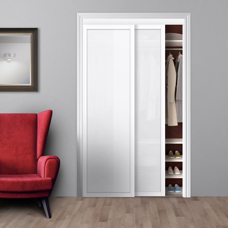 Portes de garde-robe coulissantes en verre Twilight 1-Lite, 72 po x 81 po