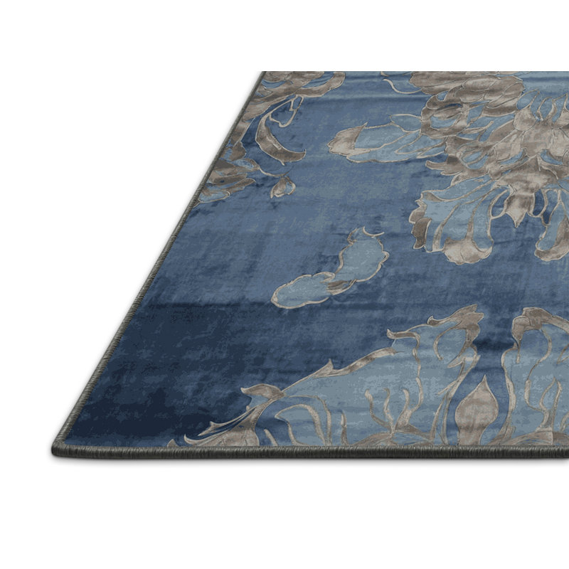 Tapis gris soyeux et moelleux, Carré 6 pi
