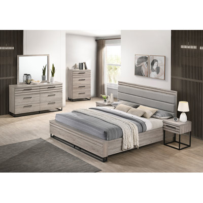 Earvin Upholstered Standard 6 Piece Bedroom Set