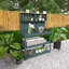 Banc de rempotage extérieur en bois 65 po Rustic, poste de travail de jardin avec tablettes de rangement à 4 niveaux et crochets latéraux-1021657469