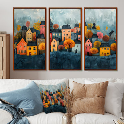Scandinavian Nordic Style Homes In The City - Ensemble de décorations murales scandinaves