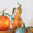 Pumpkins Figural Amber Glass Gourd