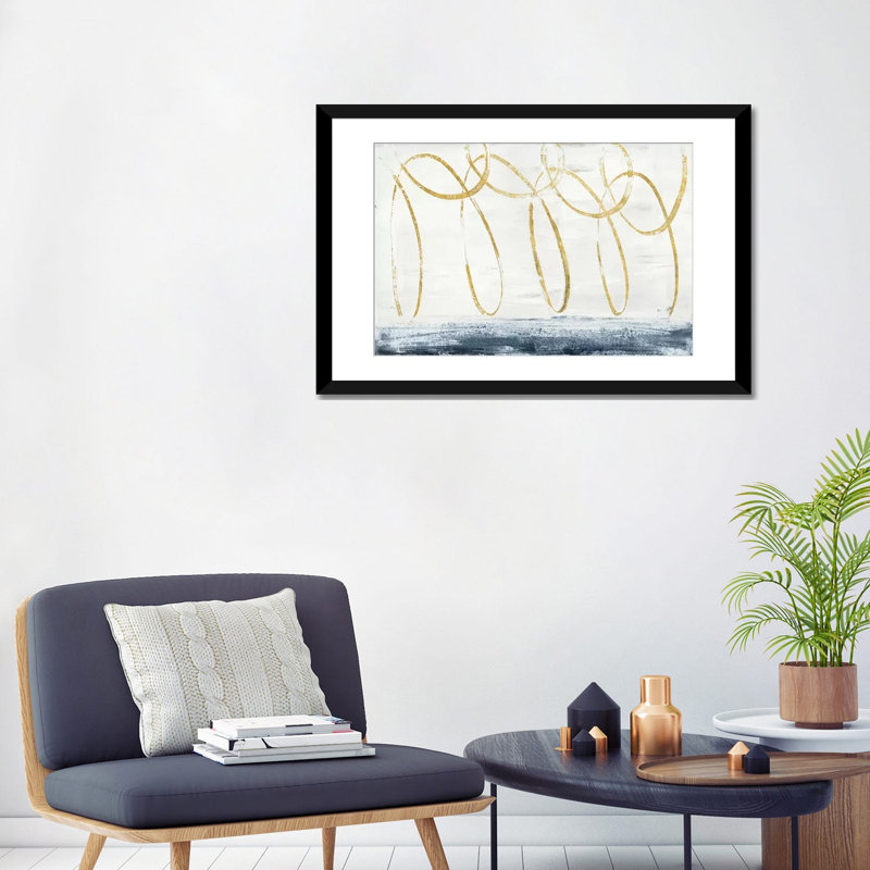 « city beach gold », impression sur toile, H 16 po x l 24 po x P 1 po, Papier d'art encadré noir, Blanc