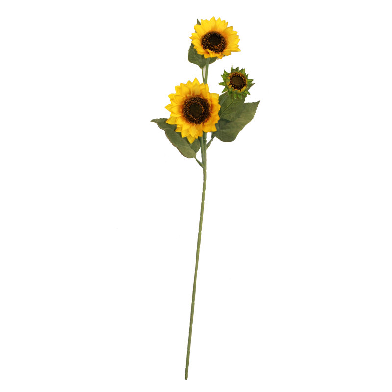 Jet de tournesol artificiel 35 "avec feuilles x3