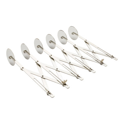 Restaurantware-Met Lux 9.5 x 2.25 Inch 6 Wheel Pastry Cutter, 1 Expandable Accordion Cutter - Corrosion-Resistant, Dishwasher-Safe, Stainless Steel Multi-Blade Pizza Cutter, For Cutting Pasta Dough,