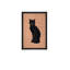 «Black Cat Silhouette», art mural encadré noir de 12 po x 18 po pour le salon de la chambre à coucher