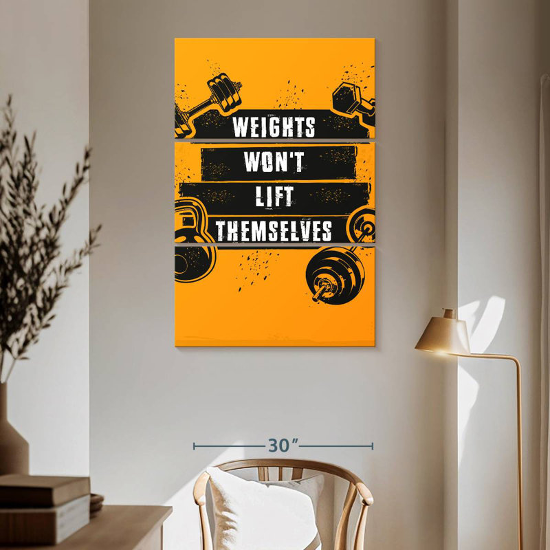 Tergel Weightlifting Quote, 65" H x 42" W