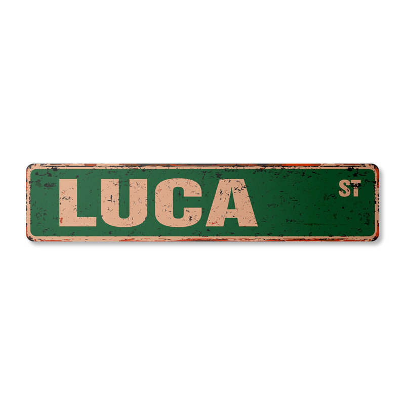 Plaque de rue Luca en plastique robuste 4 po x 18 po