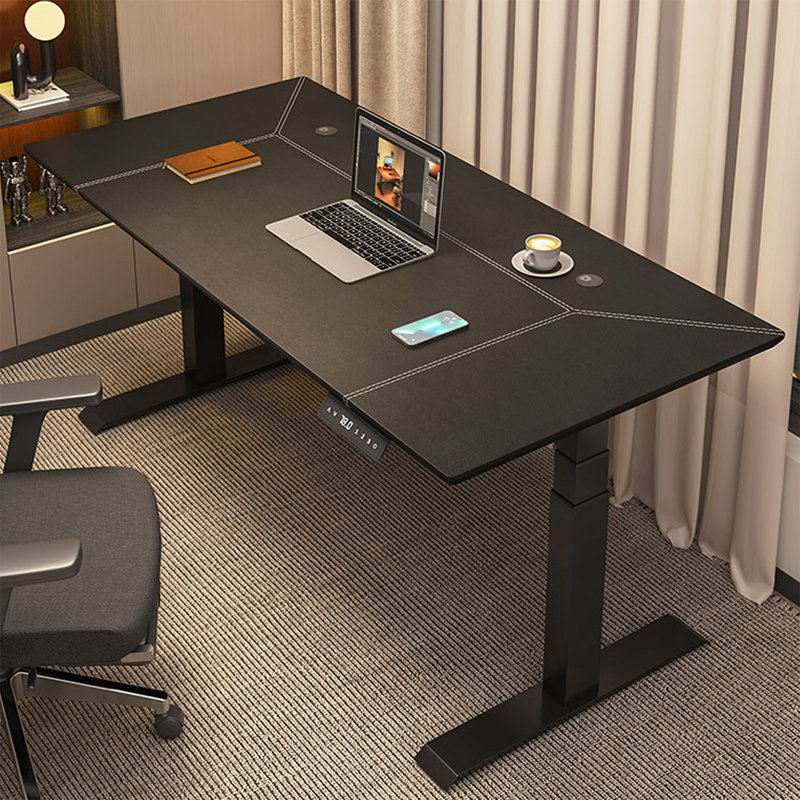 Bureau debout noir en cuir, H 50 po x l 55,12 po x P 27,56 po