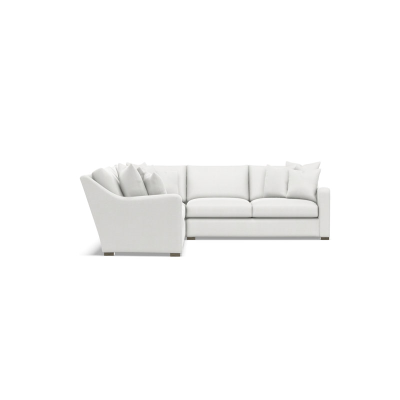 Bernhardt Ventura 3-Piece Fabric Sectional, 34.5" H x 107.5" W x 107.5" D, Symmetrical, White Polyester Blend