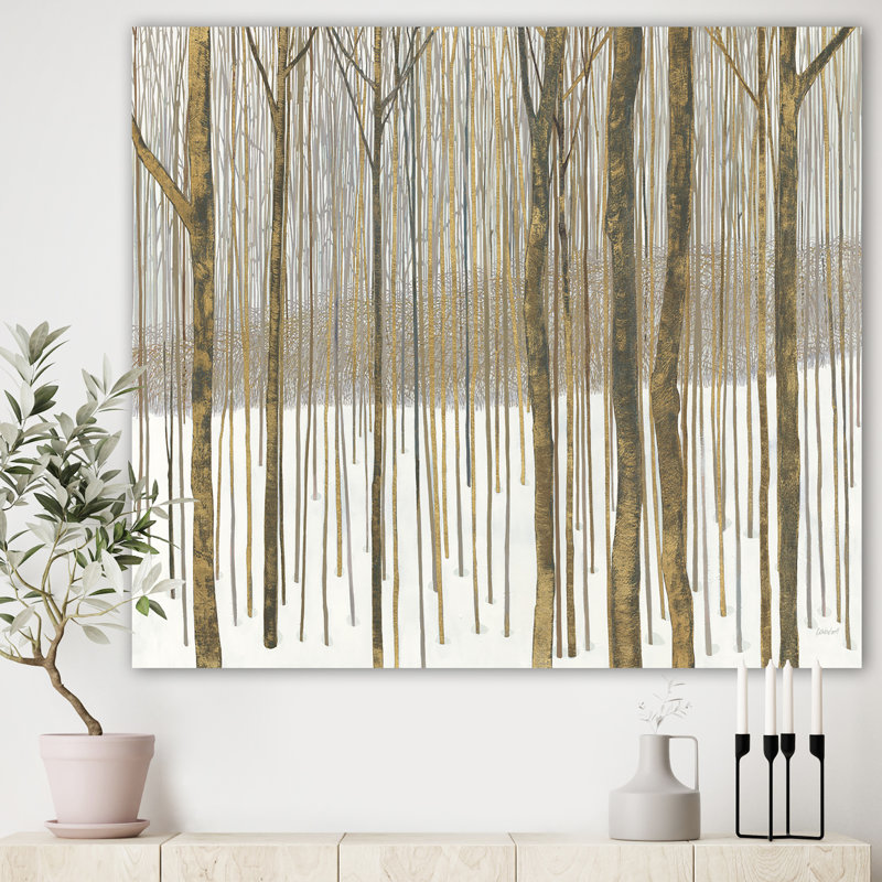 Forêt en hiver, reproduction d'art sur toile tendue, H 24 po x l 32 po x P 1 po