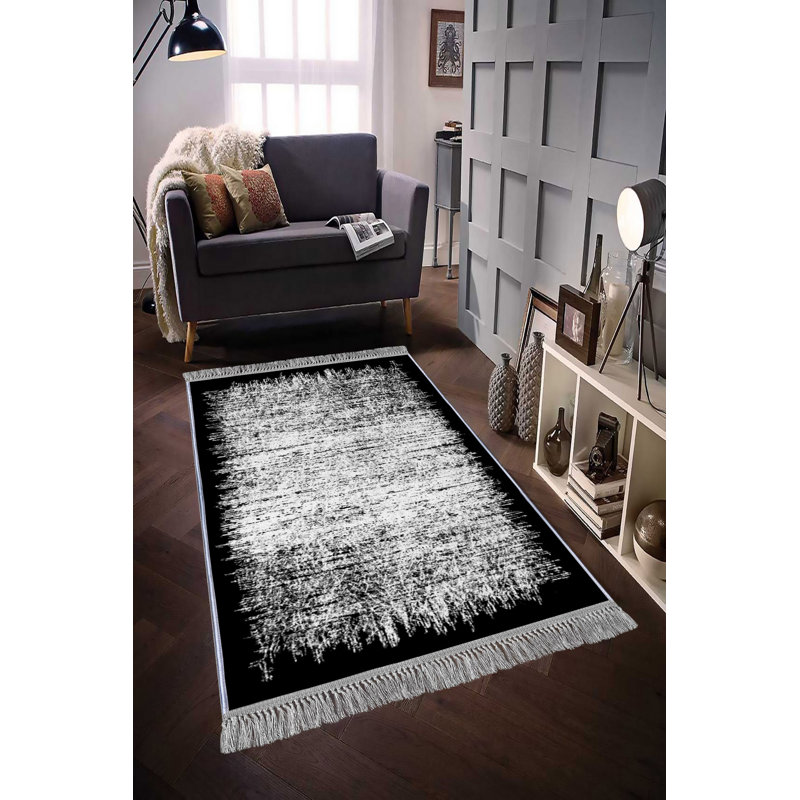 Luxurious Velvet Area Rug (4.6 x 7.2 ft), 100% Antibacterial Fabric, Non-Slip Cotton Backing, Pile Height: 0.4 in | Machine Washable, 3D Digital Print Design | Perfect for Living Room & Bedroom Decor, Soft & Durable