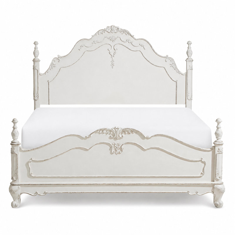 Losoya Reese Solid and Manufactured Wood Ornate Carved Bed, Full/Double
