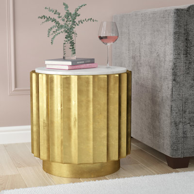 Mycha Marble Top End Table