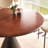 Walnut+Black Round Solid Wood Dining table-976494566