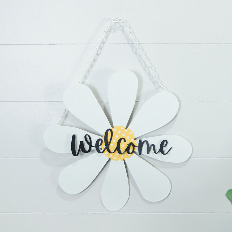 Art mural en métal «Welcome» 17 po